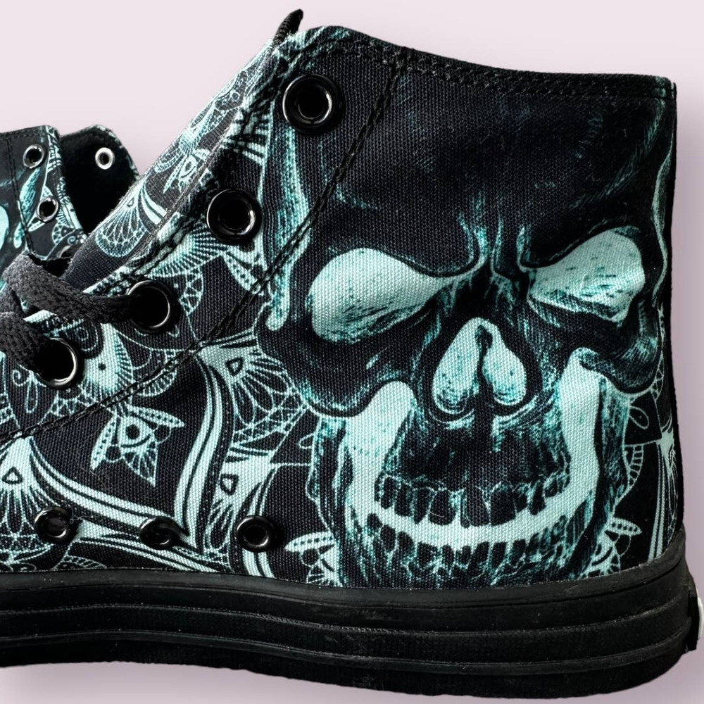New Raad Skull Mandala High Top Sneakers Skater Urban Sz 10.5 M 12W - Picture 3 of 10